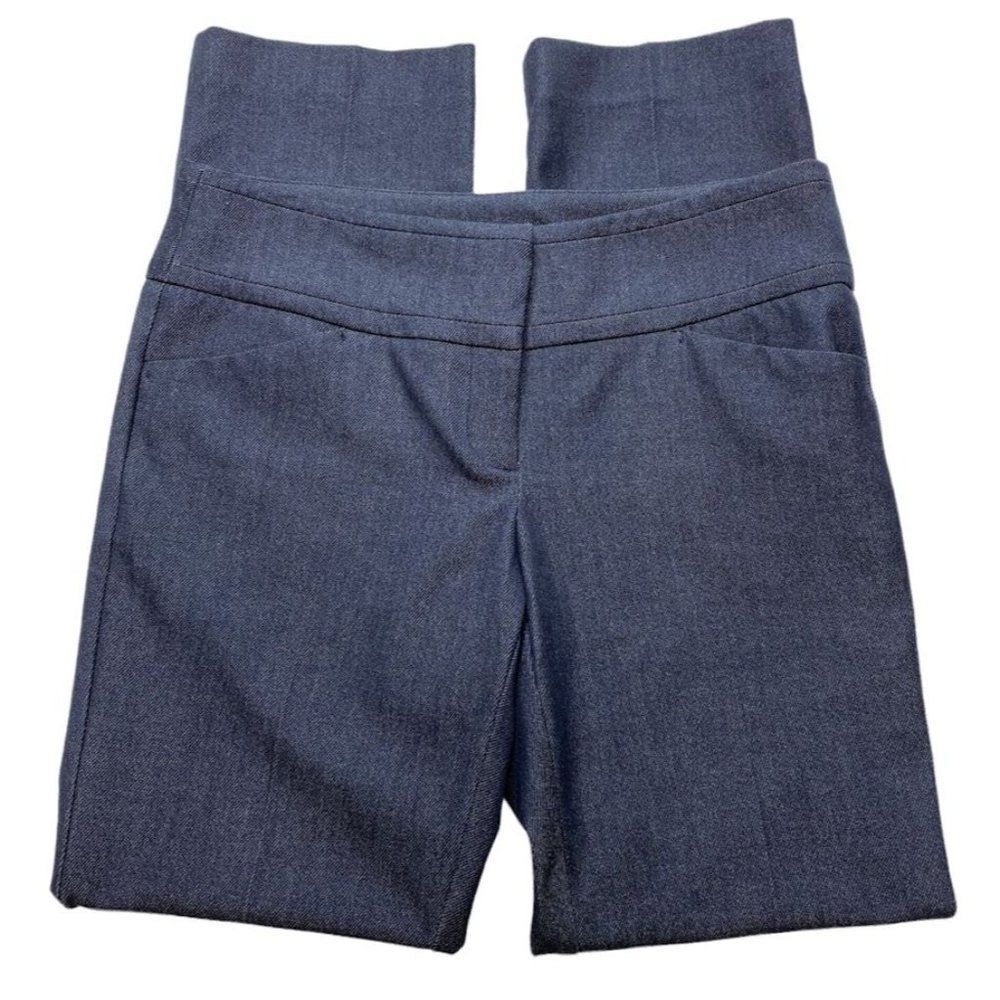 New York & Company Blue Stretch Straight Leg Pant sz 6